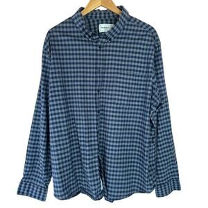 Goodfellow Blue Gray Check Plaid Gingham Button Down Shirt XXL Men's